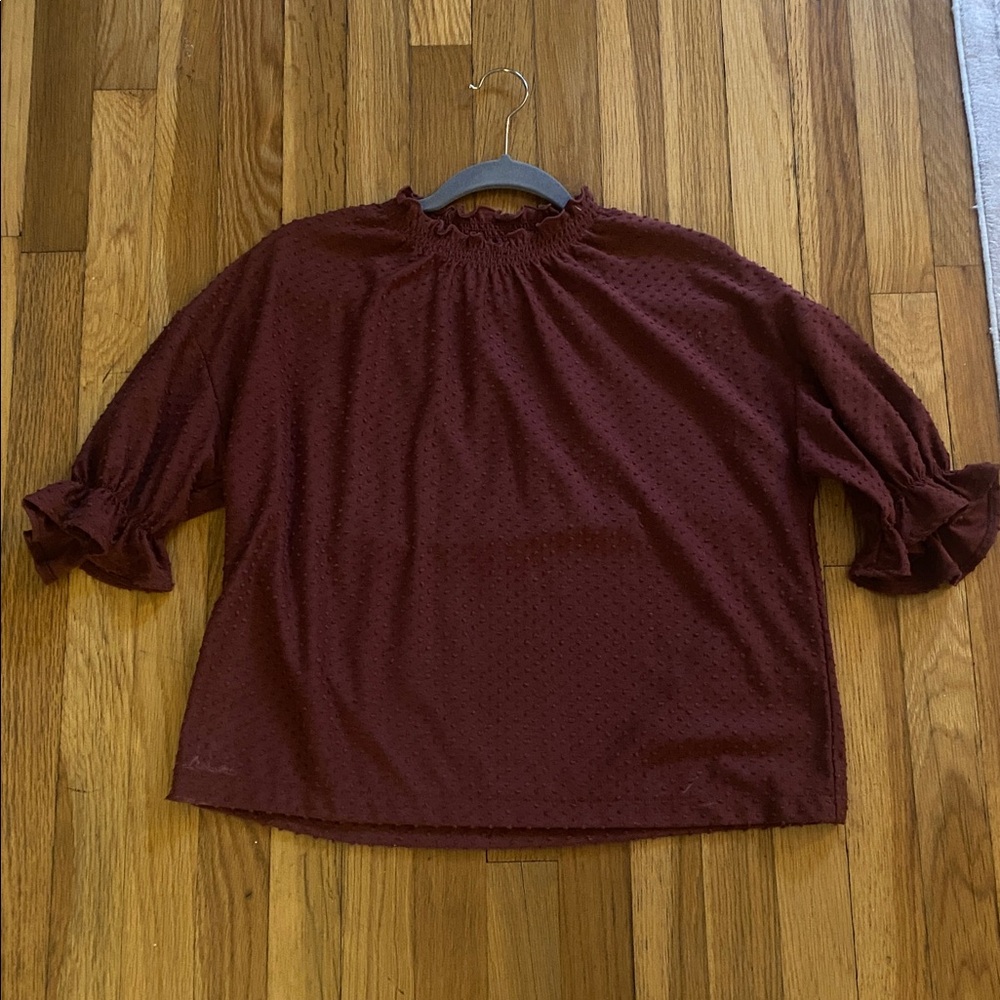 Madewell Rich Brown Textured Top